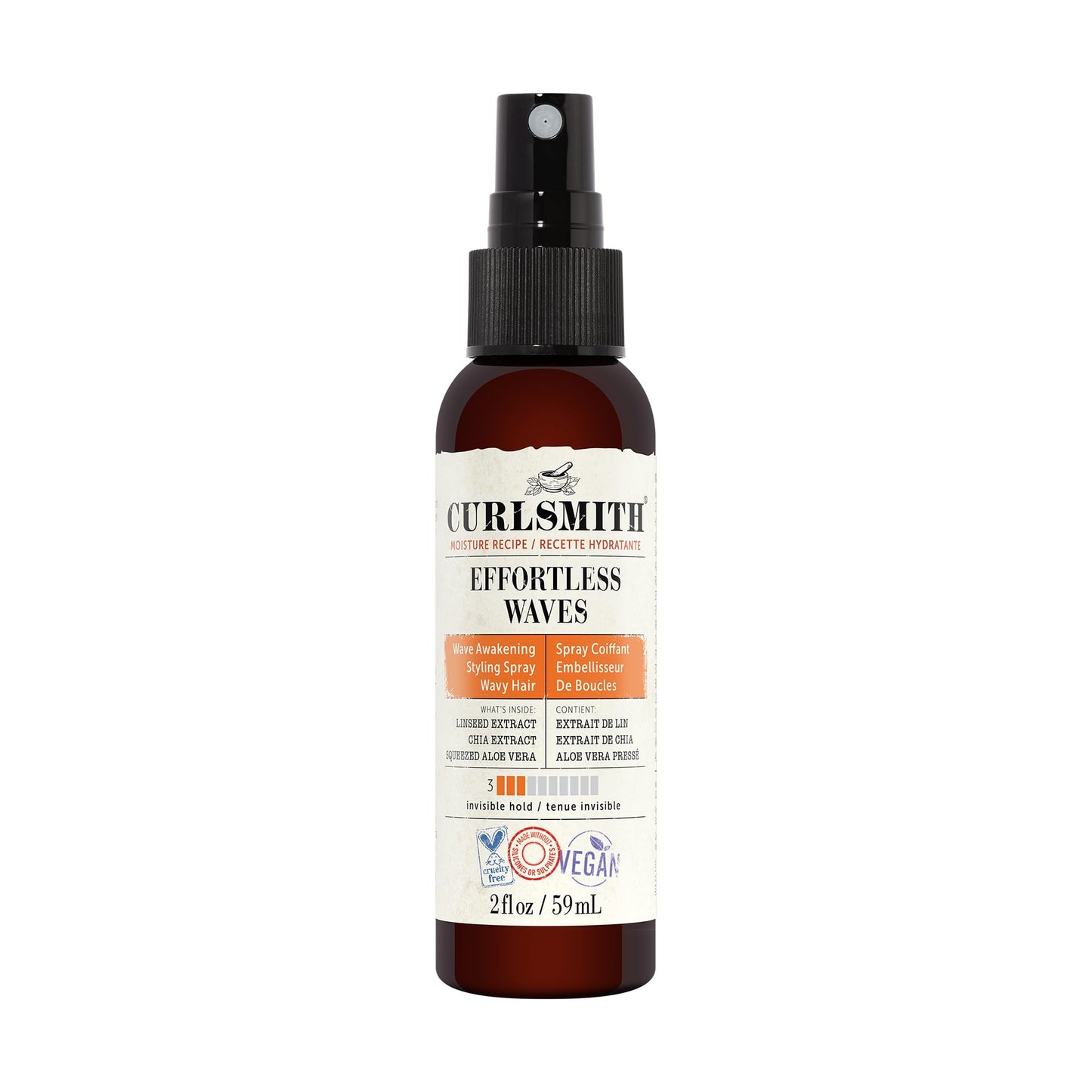 CURLSMITH - Effortless Waves Styling Spray, Lightweight and Moisturising, Reduce Frizz, Natural Look, For Wavy and Curly Hair, Vegan (59ml)