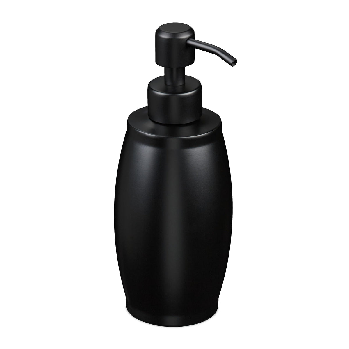 Relaxdays Soap Dispenser, 350 ml, Stainless Steel, Refillable, Detergent & Shower Gel, Bathroom & Kitchen, Pump, Black