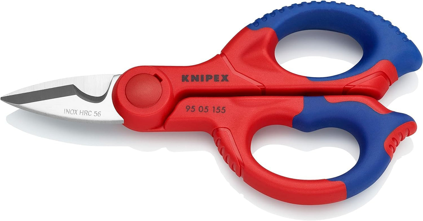 KNIPEX Electricians' Shears with Multi-Component Grips, Glass Fibre Reinforced Plastic 160 mm, 95 05 155 SB