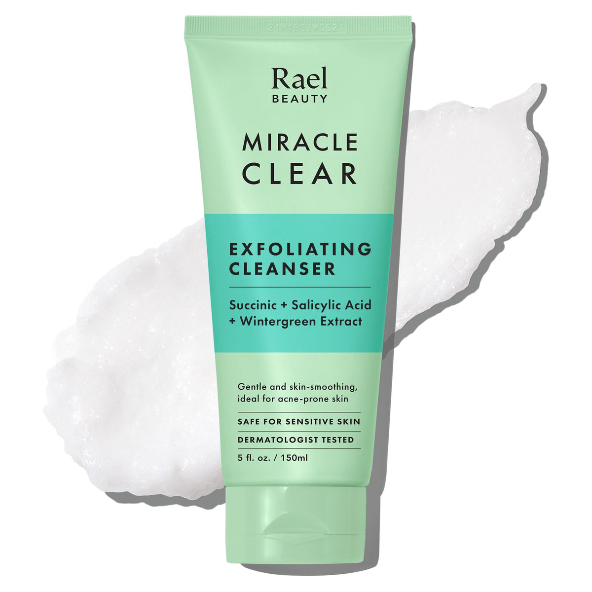 Rael Miracle Clear Facial Cleanser ? Makeup Remover, Face Wash for Women, Korean Skin Care (Exfoliating Cleanser, 5.1 fl. oz)