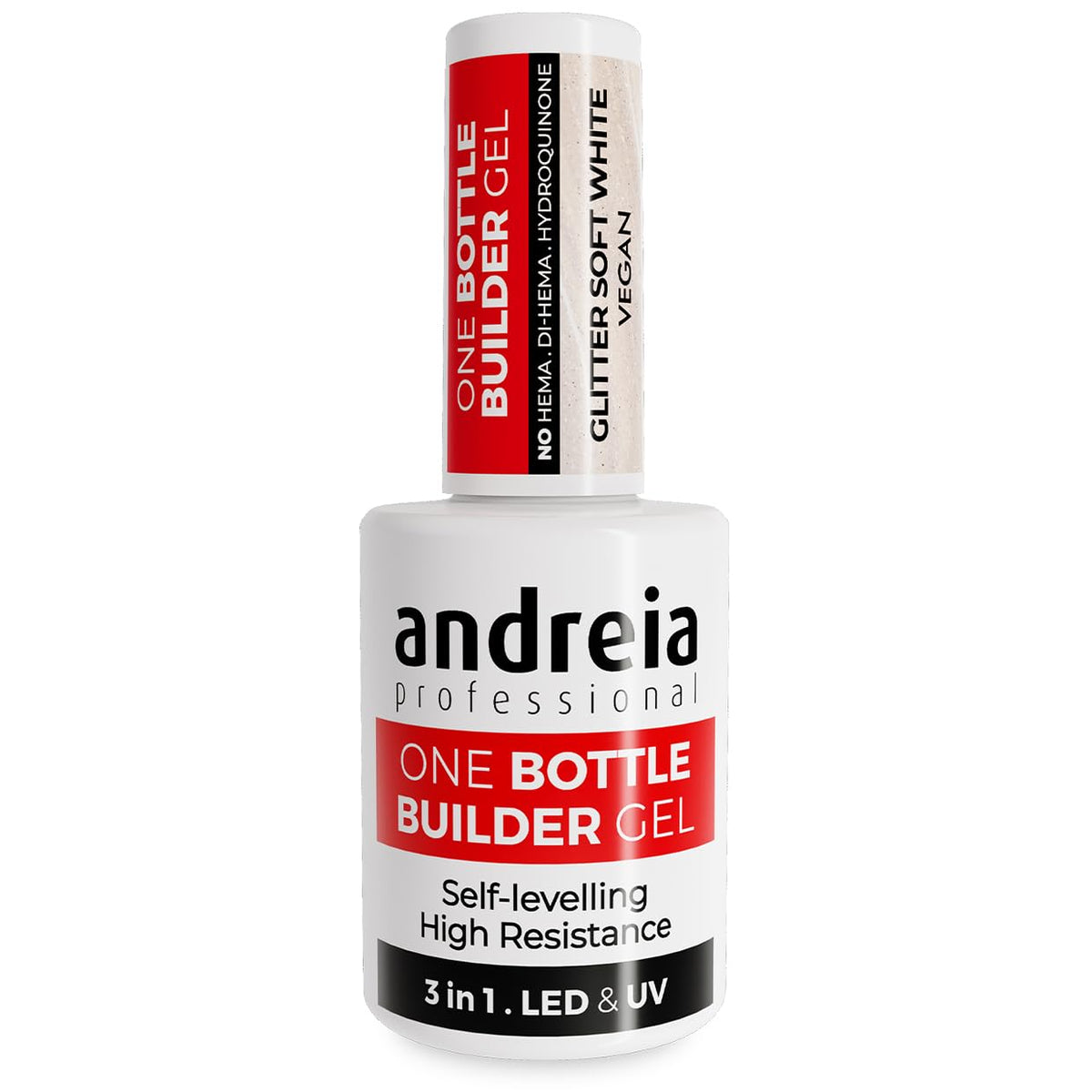 Andreia Professional Gel Builder Construction Triphasic 3 en 1 LED et UV (Glitter Soft White)