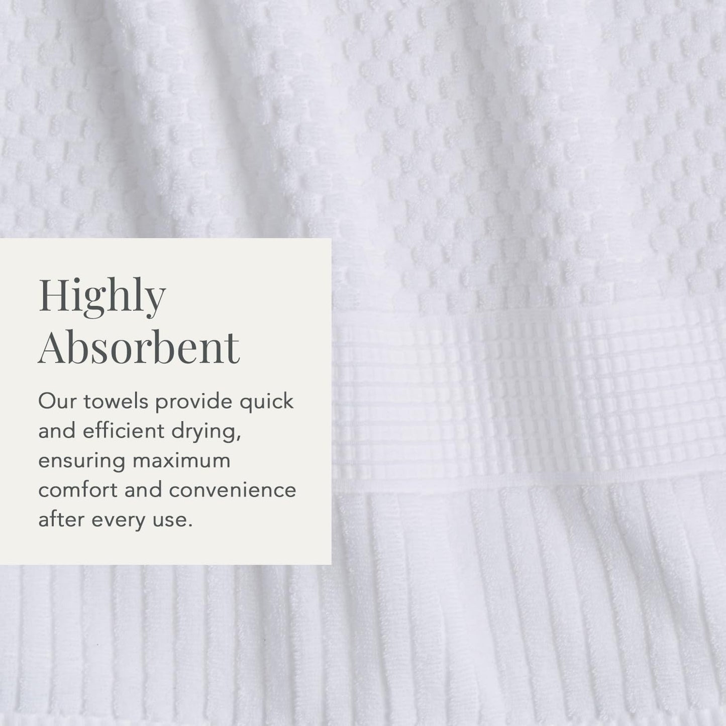 NY Loft 100% Cotton Hand Towel 6 Pack | Super Soft & Absorbent Quick-Dry Hand Towels 16" x 28" |Textured and Durable Cotton | Trinity Collection