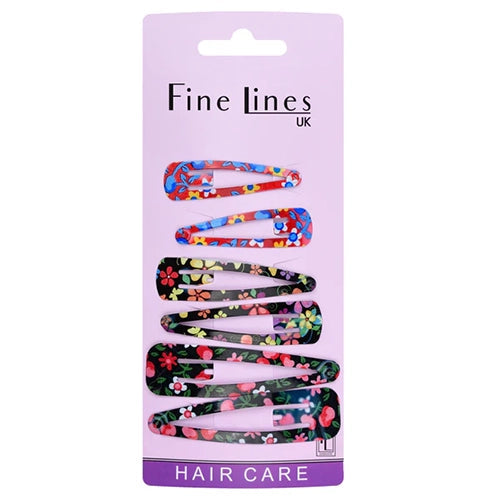 Fine Lines UK 6 Floral Snap Hair Pins: Secure & Stylish Hair Styling for Women & Girls