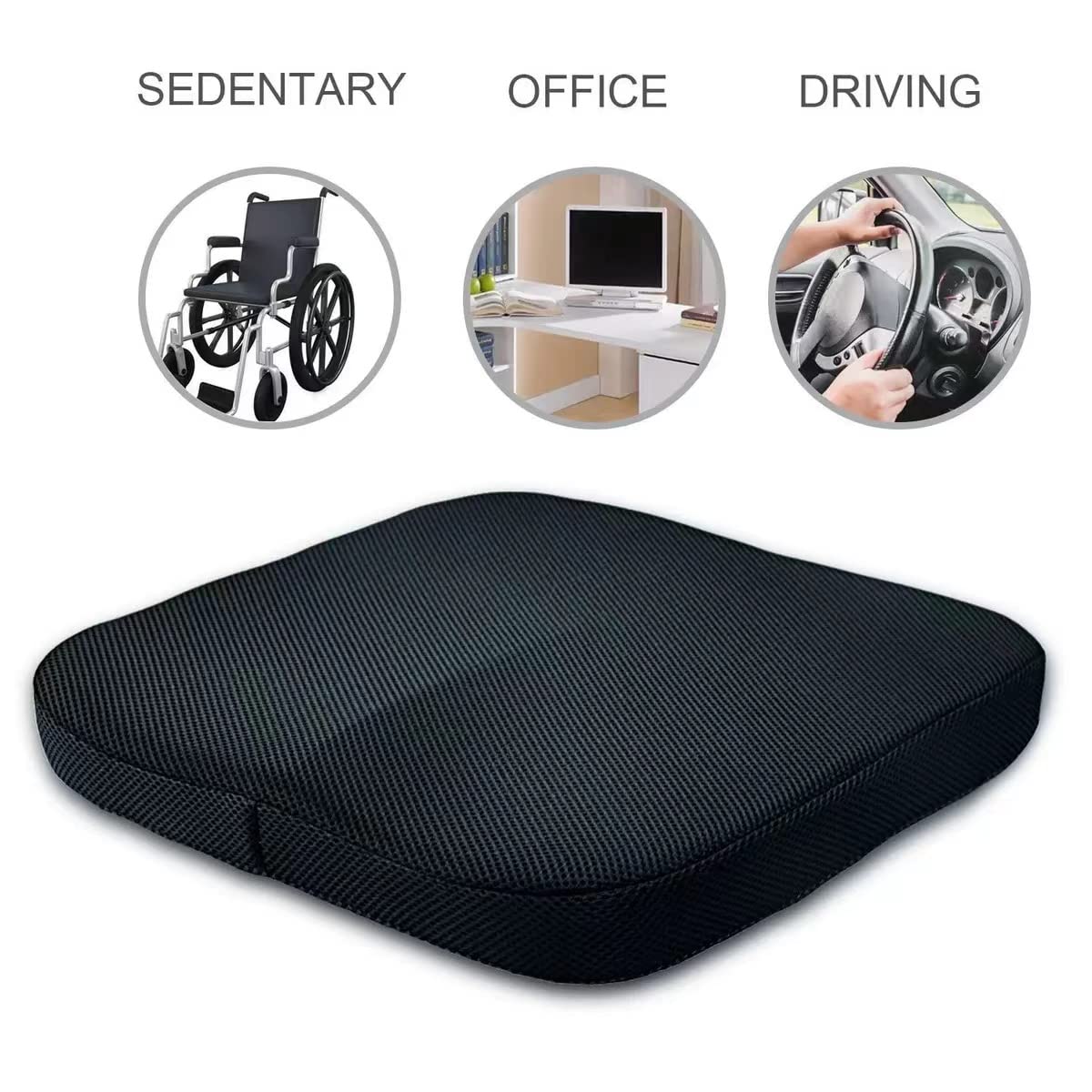 YeHoo Car Seat Cushion Pad for Car Driver Seat Office Sweet Home Collection Memory Foam Chair Cushion Honeycomb Pattern Solid Color Slip Non Skid