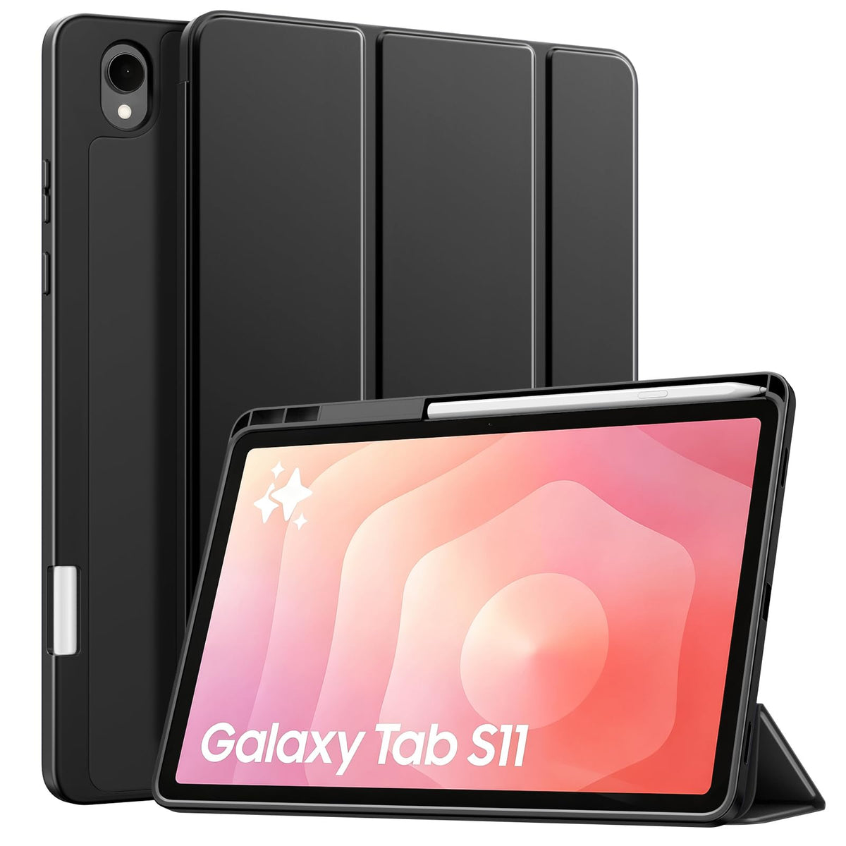 TiMOVO Case for Samsung Galaxy Tab S11 11 Inch 2025 SM-X730/X736B with S Pen Holder, Slim Stand Soft TPU Back Protective Cover, Support Auto