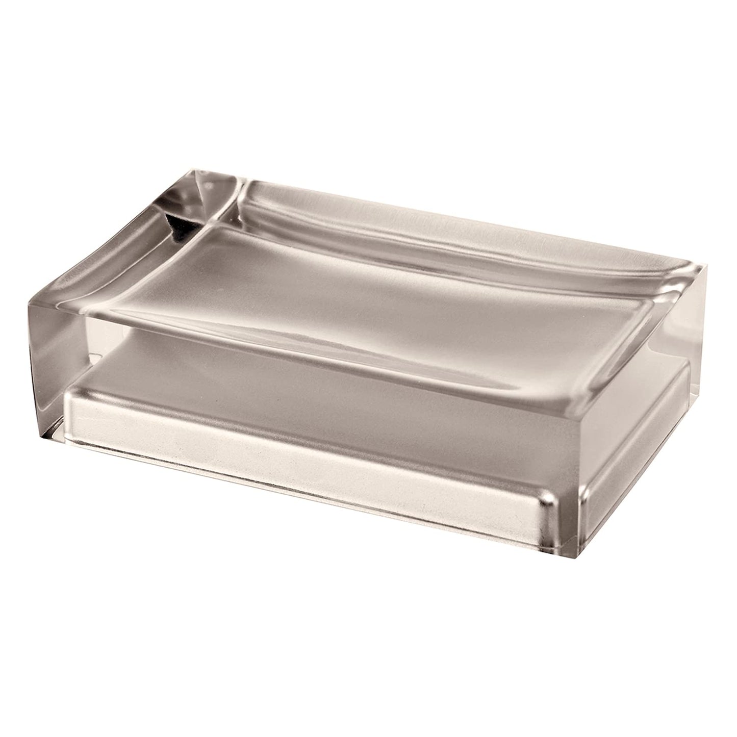 Gedy Taupe, Auckland Soap, Dimensions and Weight: 3 x 11 x 7 cm & 0.15 kg, Solid Soap Holder in Transparent Resin, Finish, R&D Design, Handmade, 2