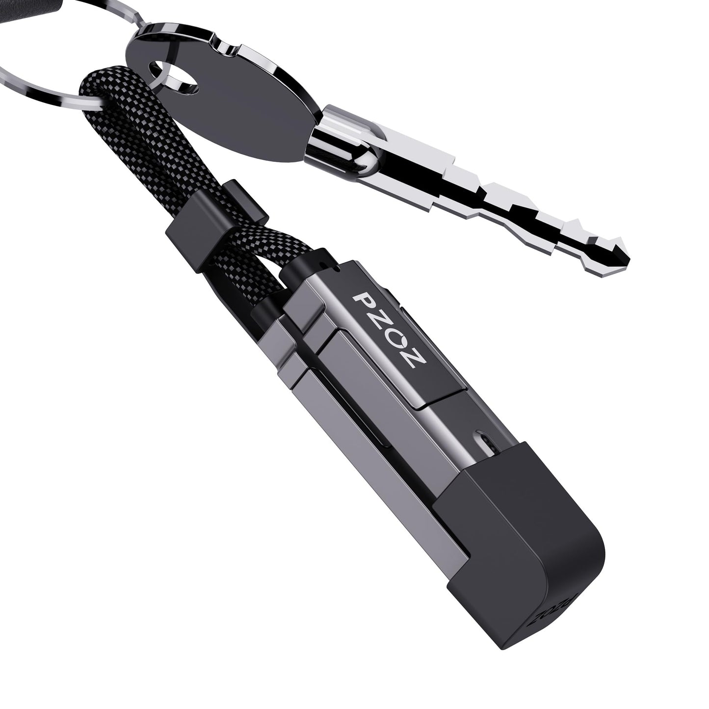 PZOZ Multi Charger Cable 60W Keychain Charger Cable LED Display Chubby Cable USB Cable,USB C to Lightning/Typec to USB C/USB A to Lightning/USB A to