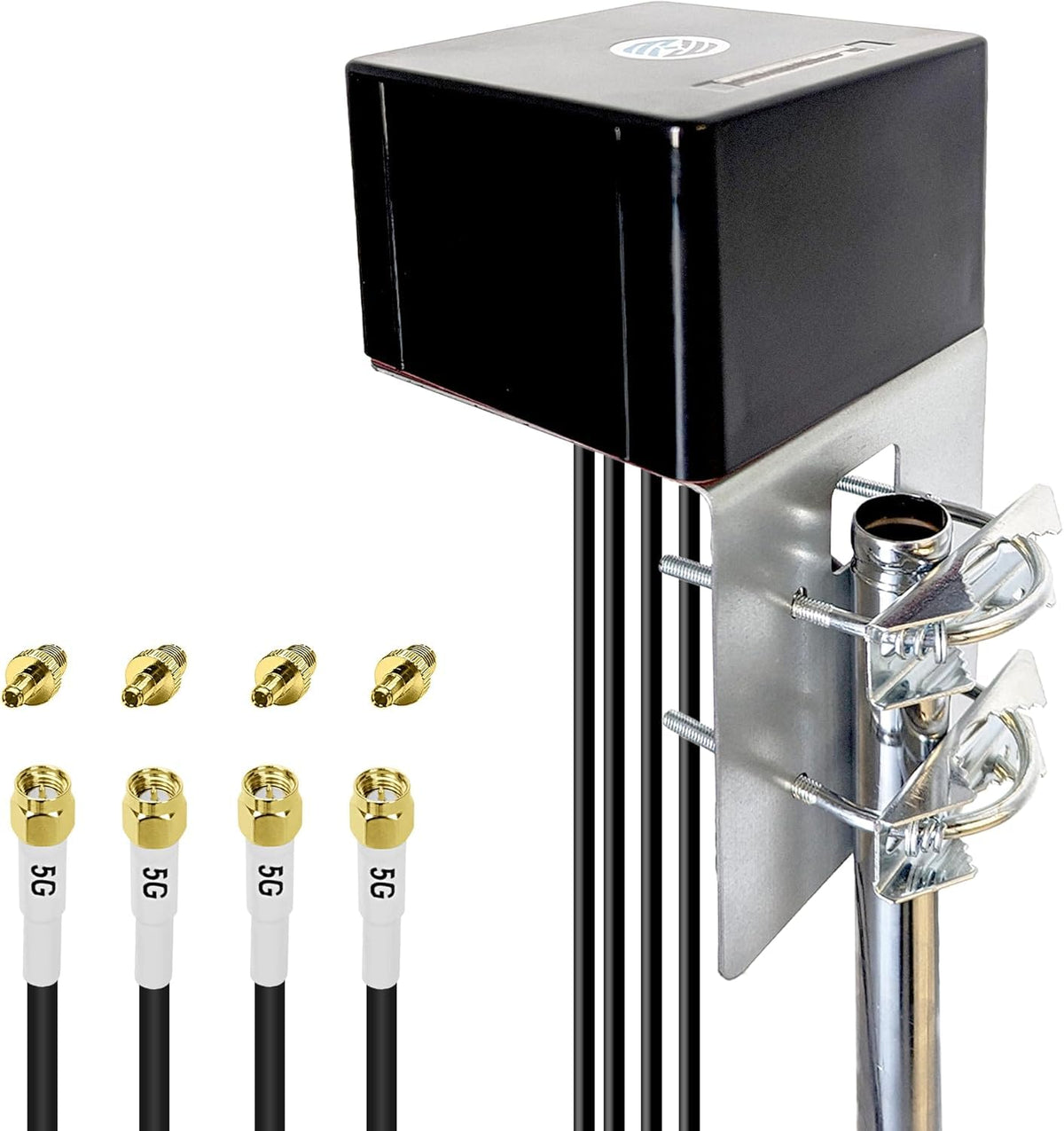 Maswell 4G LTE 5G Antenna Outdoor 4X4 MIMO, Up to 6dBi, Cellular 600-8000MHz, WiFi 6E WiFi 7 Ready, Omni-directional Cross Polarized External Aerial