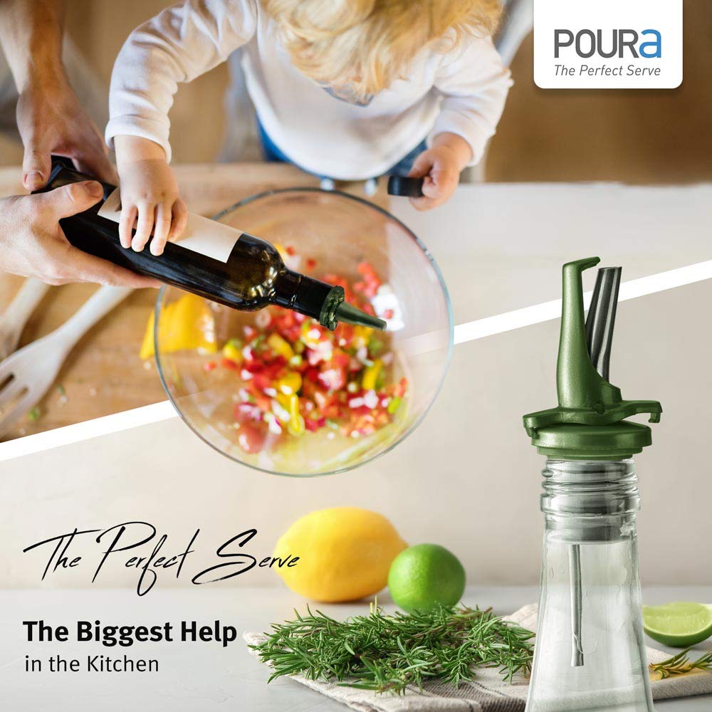 Olive Oil Bottle Drizzler Spouts | Airtight ClickSeal Bottle Pourers Keep Oil Fresh with Built-in Caps | Use Your Own Bottles as Oil Dispensers with