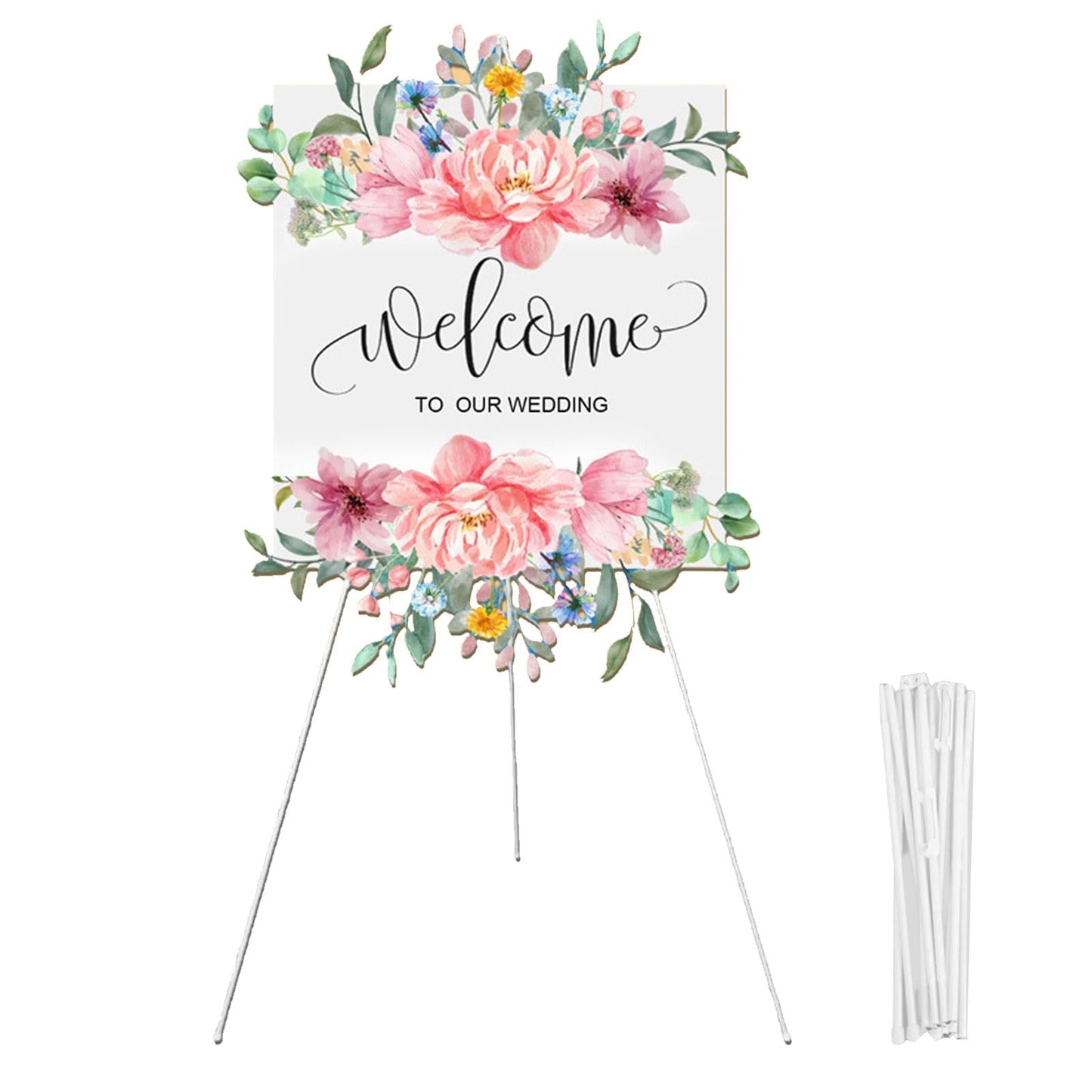 Display Easel Stand for Wedding Sign, Portable Folding Easel Floor Art Easel, Easy to Carry Tripod & Canvas Stand Art Easels for Display Painting