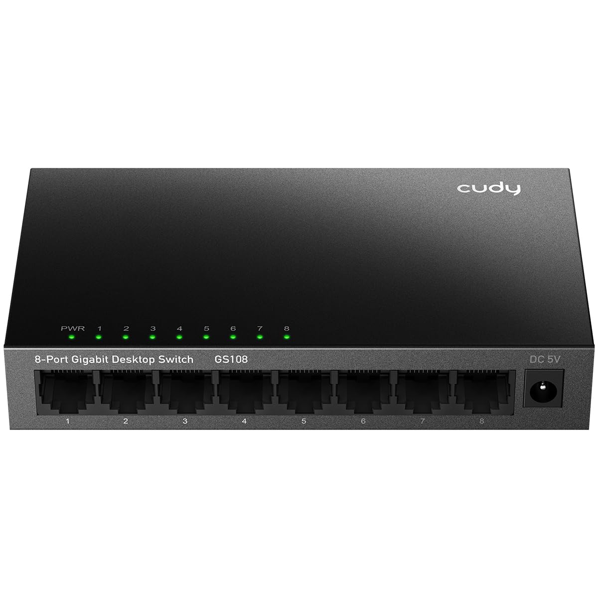 Cudy GS108 8-Port Gigabit Ethernet Unmanaged Switch, Desktop, Fanless, Plug and Play, Sturdy Metal Housing
