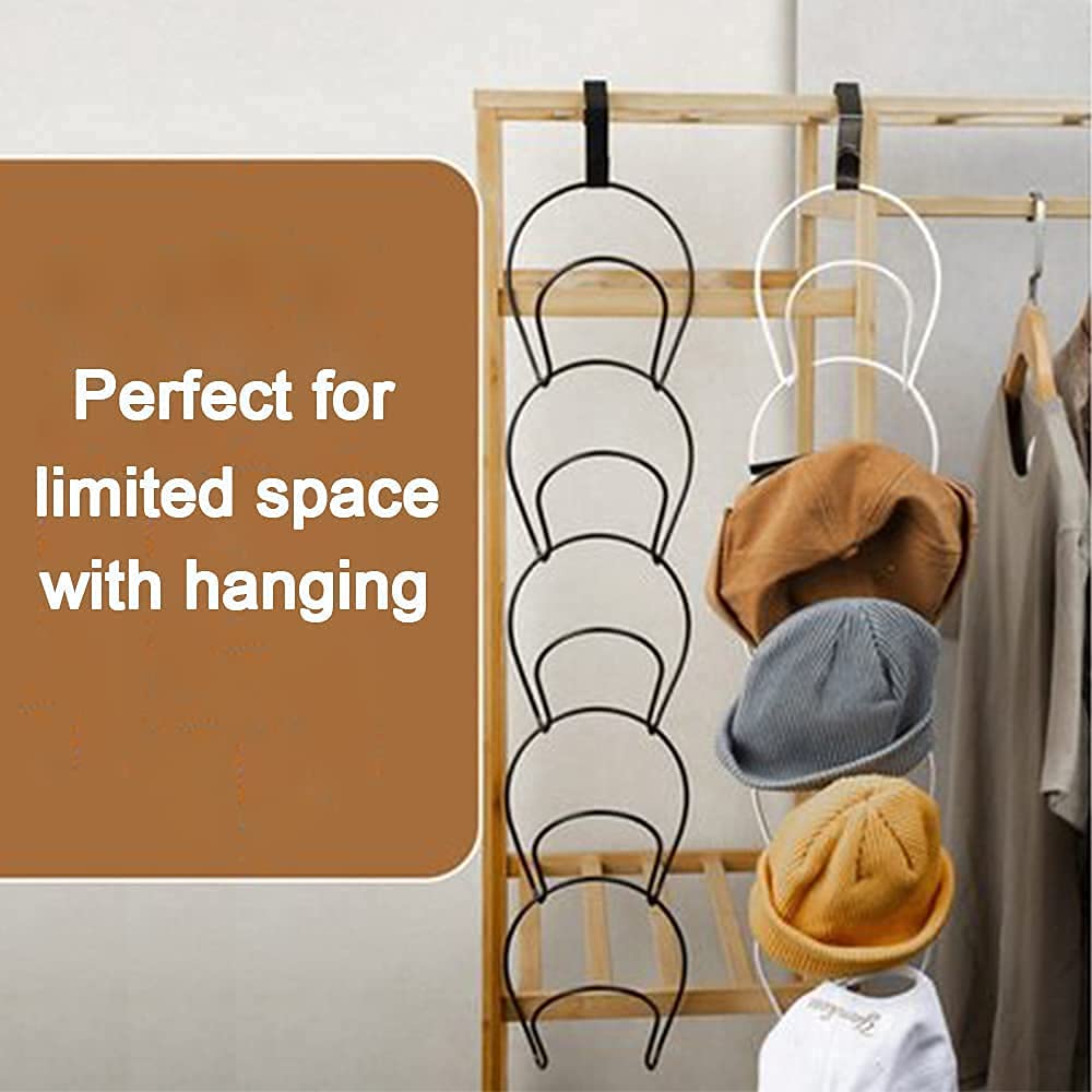 SUNFICON Baseball Cap Rack Holder Organiser Hanger 10 Pack Hat Display Storage Rack Closet Hanging for Scarves Handbags Towels Clothes Ties Over Door