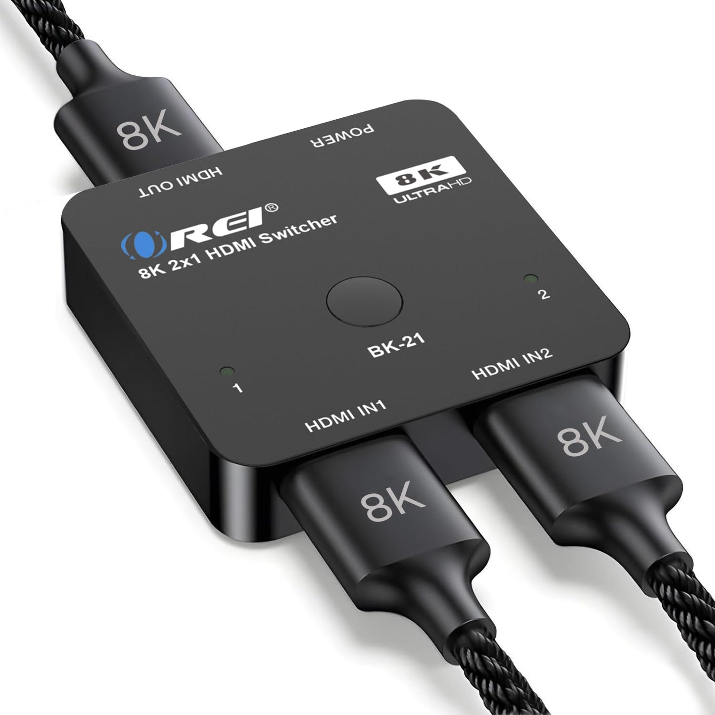 OREI 8K 2x1 HDMI Switch 4K @ 120hz, Auto HDMI Selector 48Gbps High Resolution Switch Between 2 Inputs Prefect for Gaming, PS5, Xbox, HDR10, Dolby