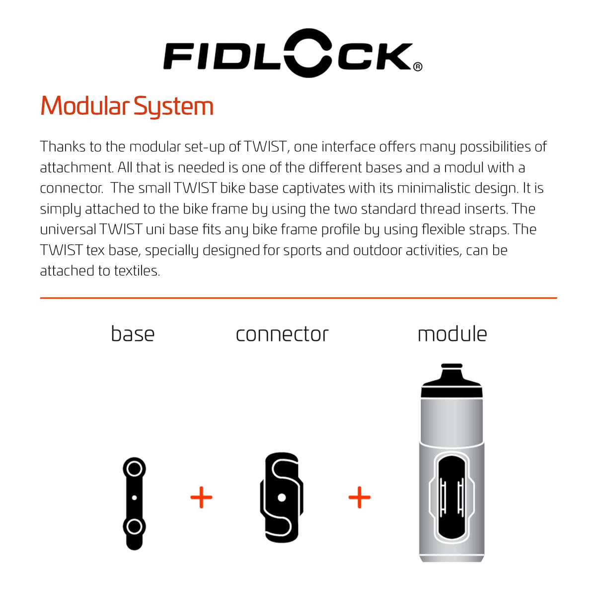 Fidlock TWIST Bottle 590 + Bike Base Clear 590ml 590Ml, Black