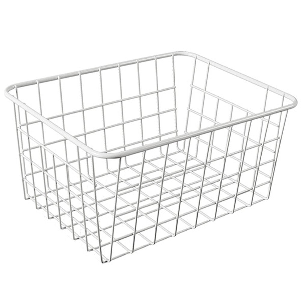 TEERFU Wire Storage Basket Bins Organizer,Large Metal Wire Basket Freezer Storage Organizer Bins with Handles for Kitchen Cabinets, Pantry, Closets,