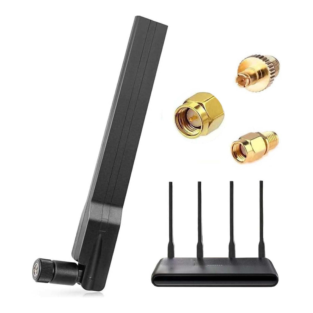 Maswell 5G 4G LTE Antenna Indoor, 600-6000MHz 2dBi Not for Speed Competition (SMA-Male with TS9 & RP-SMA)
