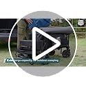 TIMBER RIDGE Festival Trolley 300L with Brakes, Folding Beach Trolley Cart with Tailgate, 135kg Collapsible Wagon Detachable Wide Wheels & Adjustable Handle for Outdoor Camping Garden, Black