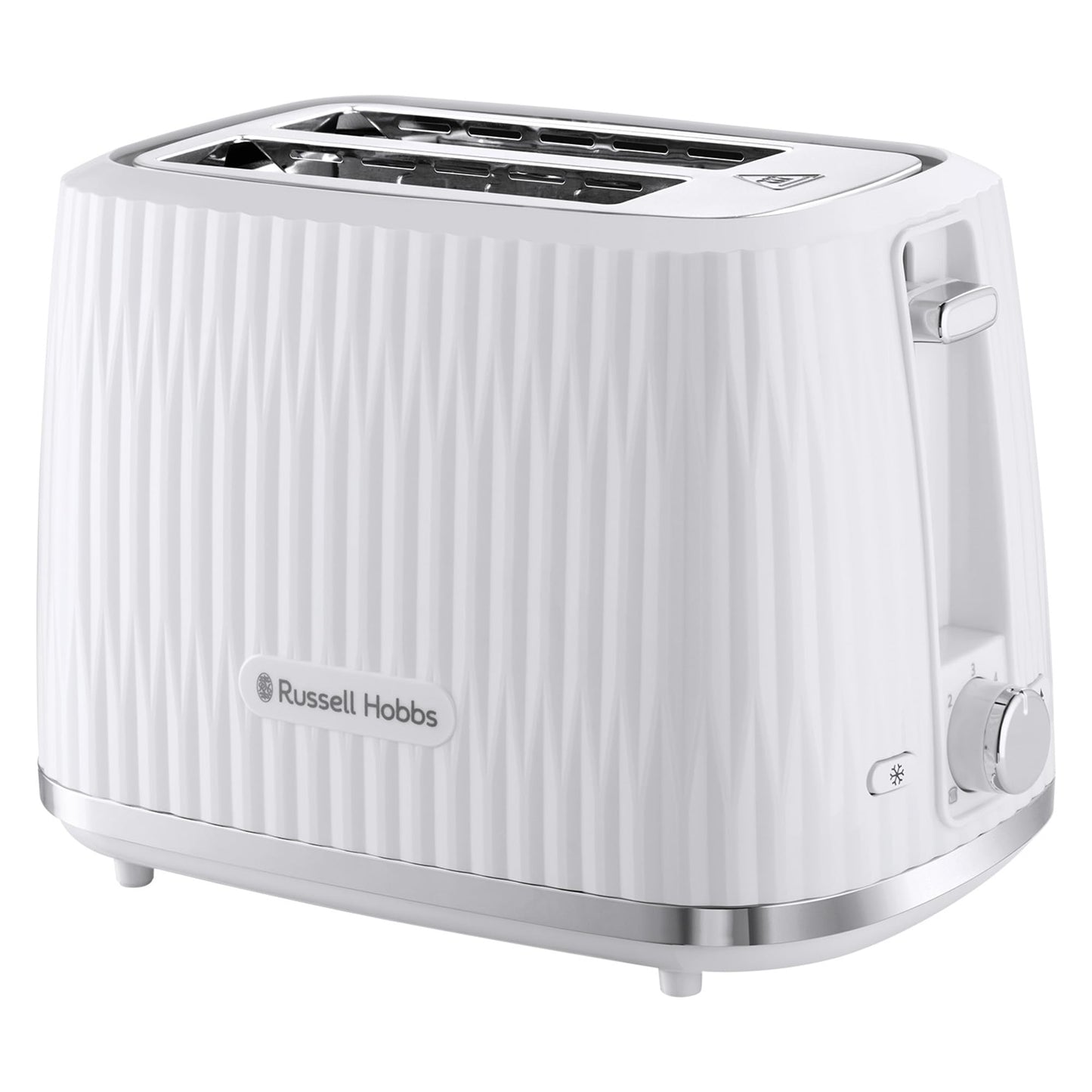 Russell Hobbs Eden 2 Slice Toaster (6 Browning settings, High lift feature, Frozen, reheat, cancel functions, Removable crumb tray, 800W, White) 27370