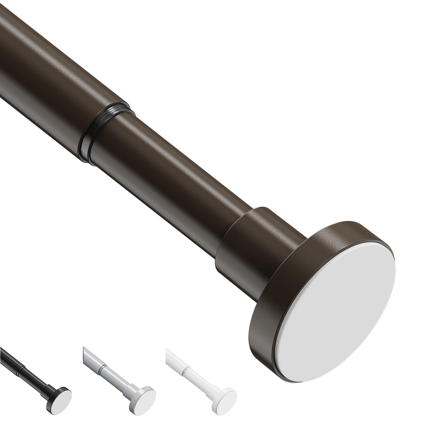 WELDUN Extendable Shower Curtain Tension Rod, 48-118CM No Drill Telescopic Shower Curtain Rod, Adjustable Spring Rod for Window Bathroom, Bedroom,