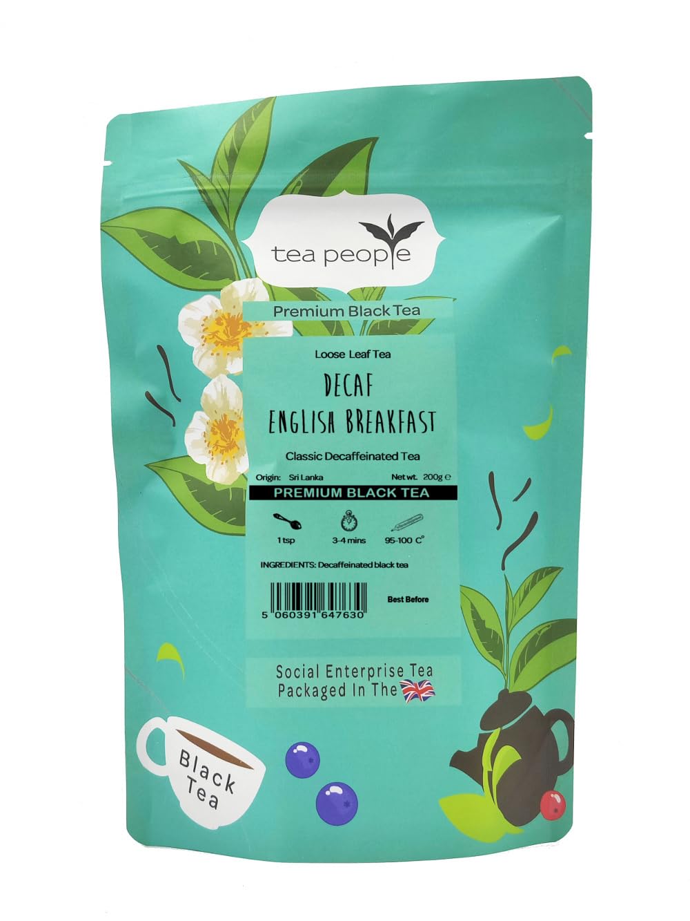 Tea People Decaf English Breakfast - 200g Refill Pack