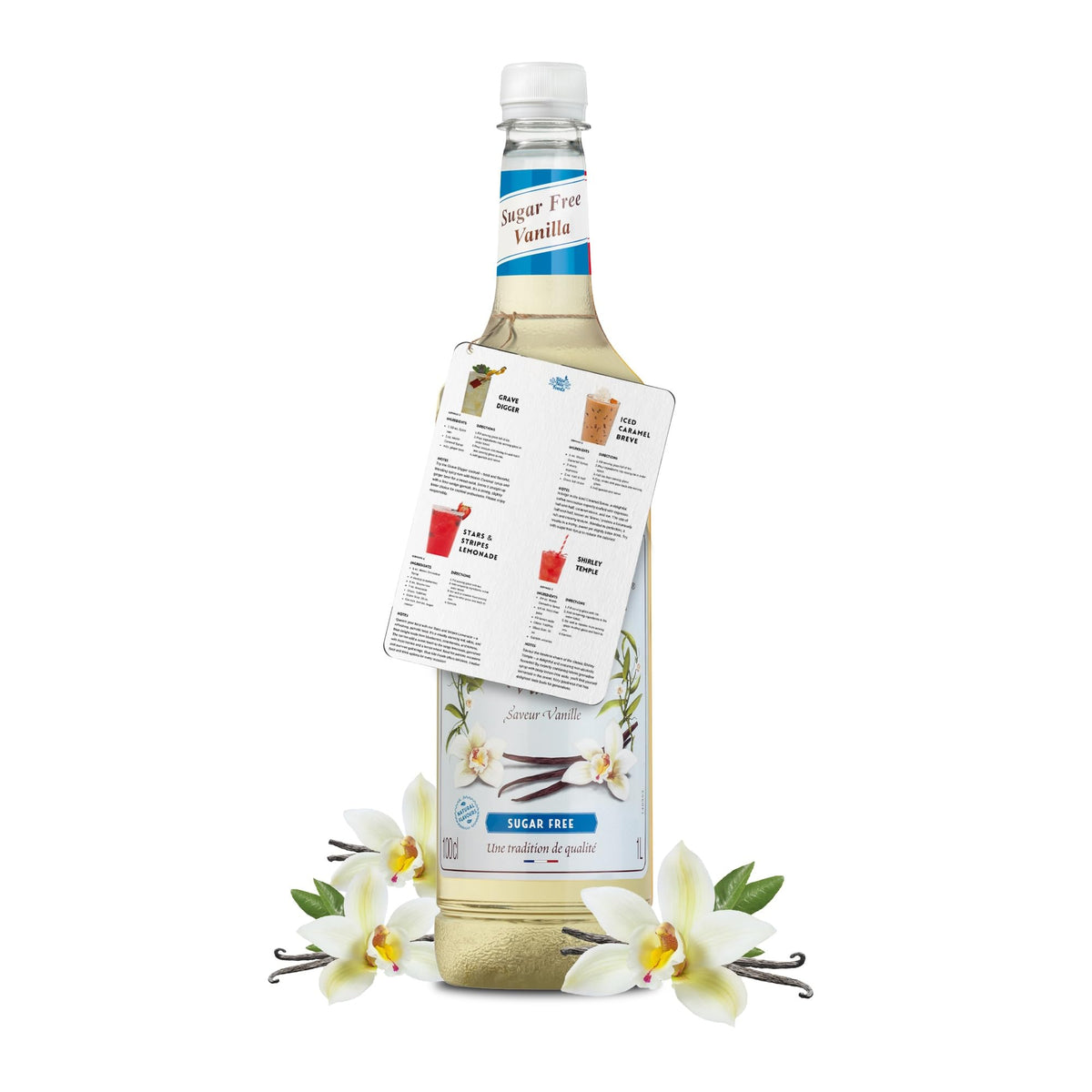 Blue Nile Recipe Card + Sugar-Free Vanilla Syrup for Coffee, Iced Lattes, Tea, Cocktails & Desserts | 1L Bottle | Keto, Low Carb, Zero Sugar, Classic