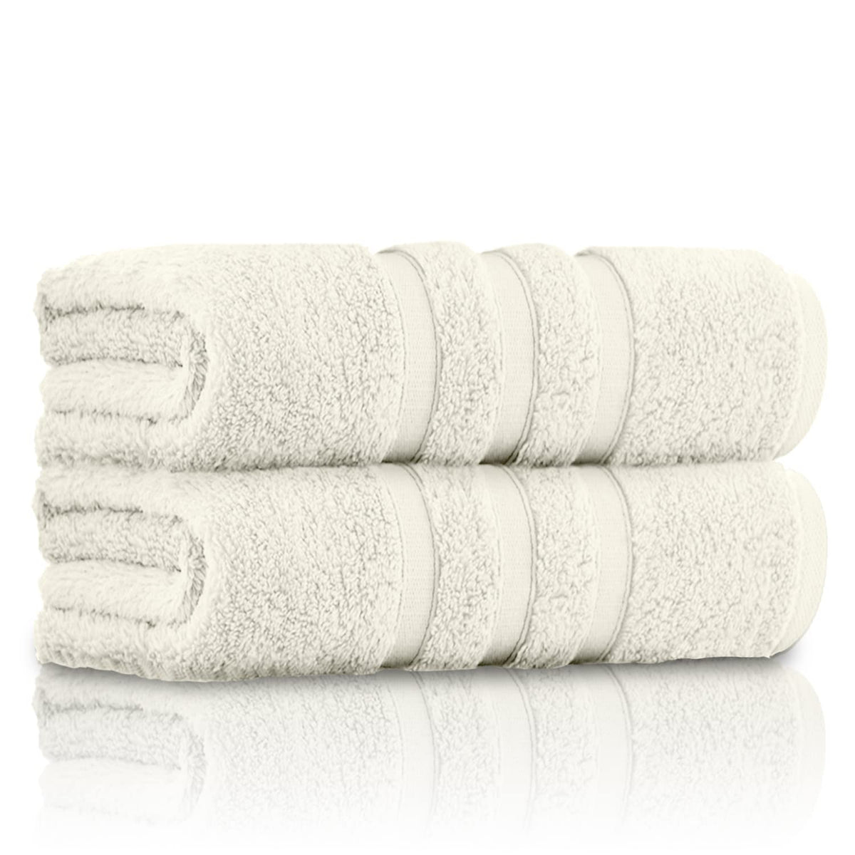 GC GAVENO CAVAILIA 100% Ringspun Cotton, Luxury 550 GSM Zero Twist Sheets, Egyptian, Cream, 70x120 Bath Towel