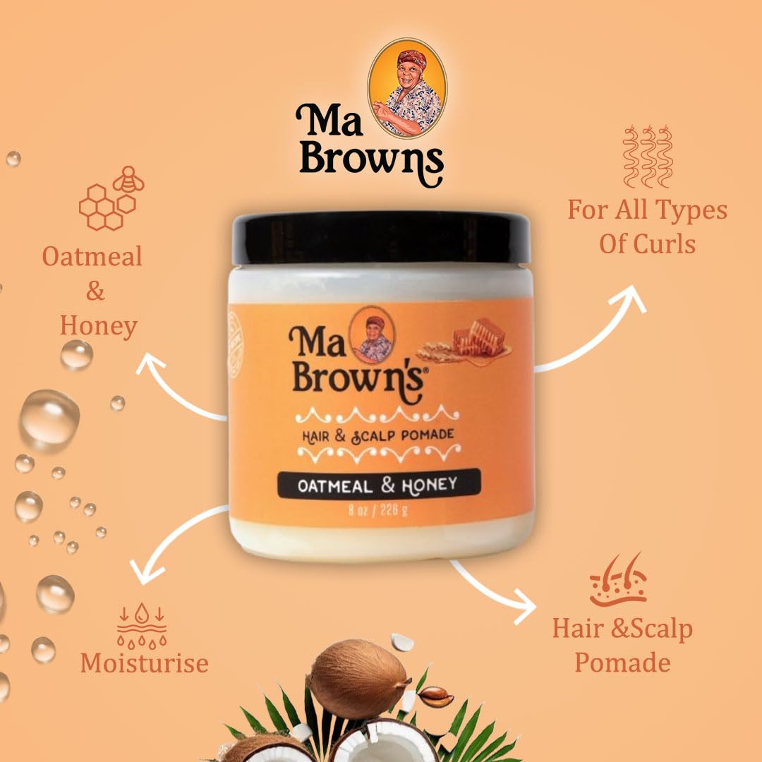 Ma Brown's Hair & Scalp Pomade: Nourishing & Styling for Healthy, Manageable Hair (8 oz)