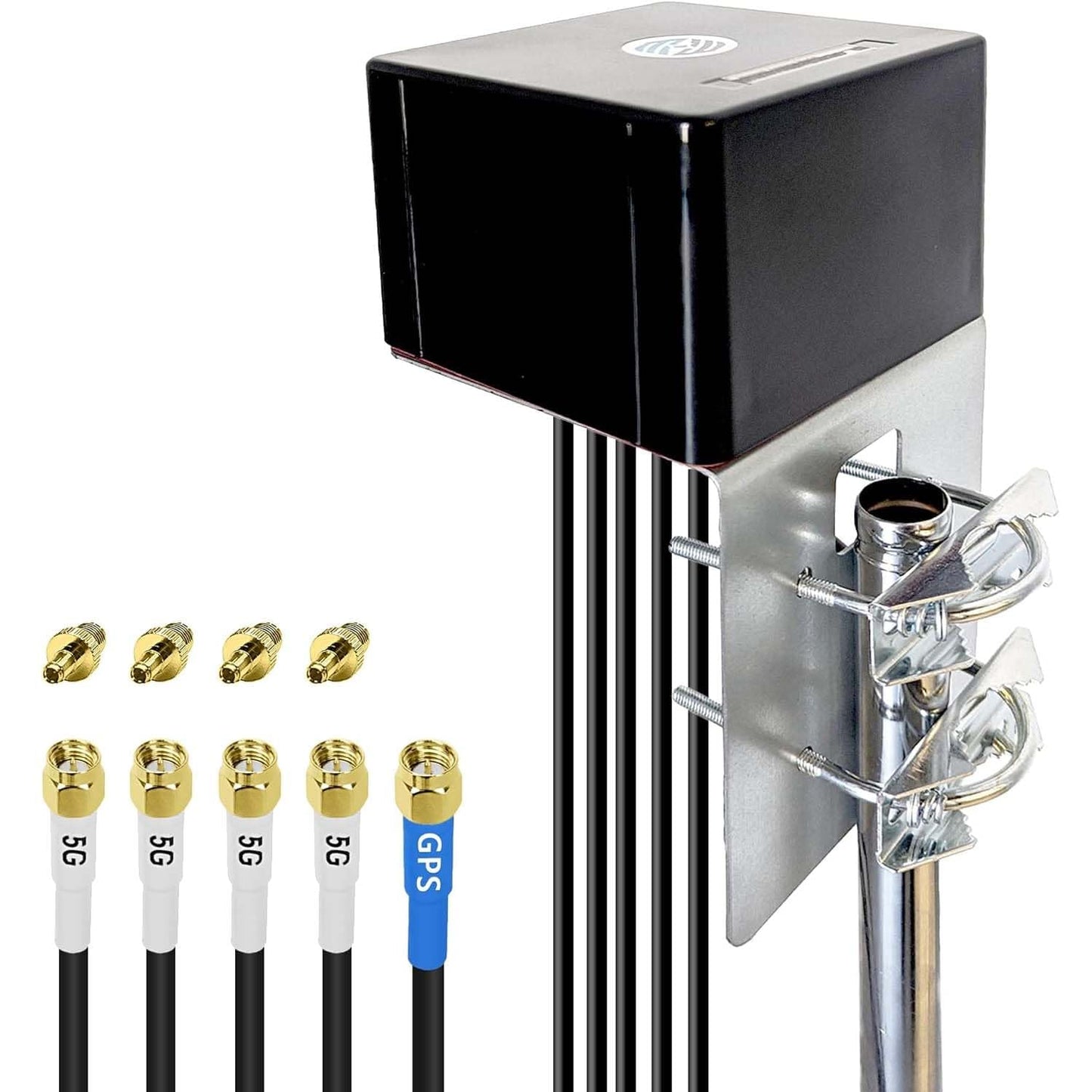 Maswell 5-in-1 GPS/5G Antenna 4X4 MIMO, Up to 6dBi, Omni Cross Polarized Wideband 600-8000MHz 4G+ LTE-A 5G UWB, WiFi 6E, WiFi 7, GNSS GLONASS Beidou