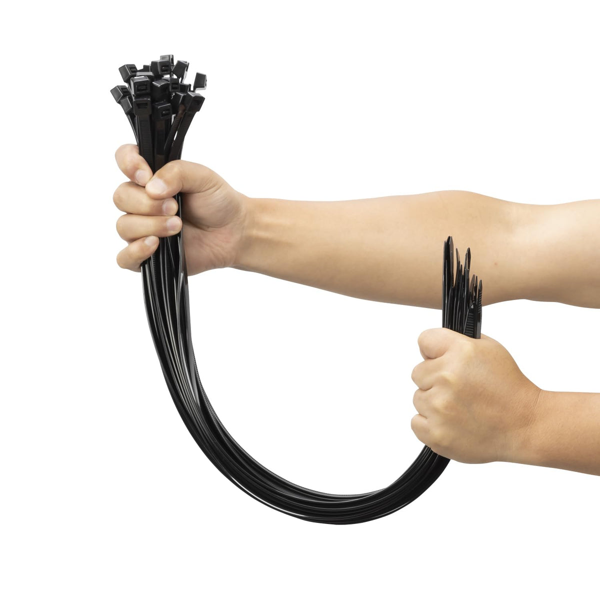 XINGO 100 PCS Black Cable Ties Heavy Duty, 600mm x 9mm Long with 80 KGS Ultra Strong Tensile Strength, Large UV Resistant Cable Ties Extra Long Tie