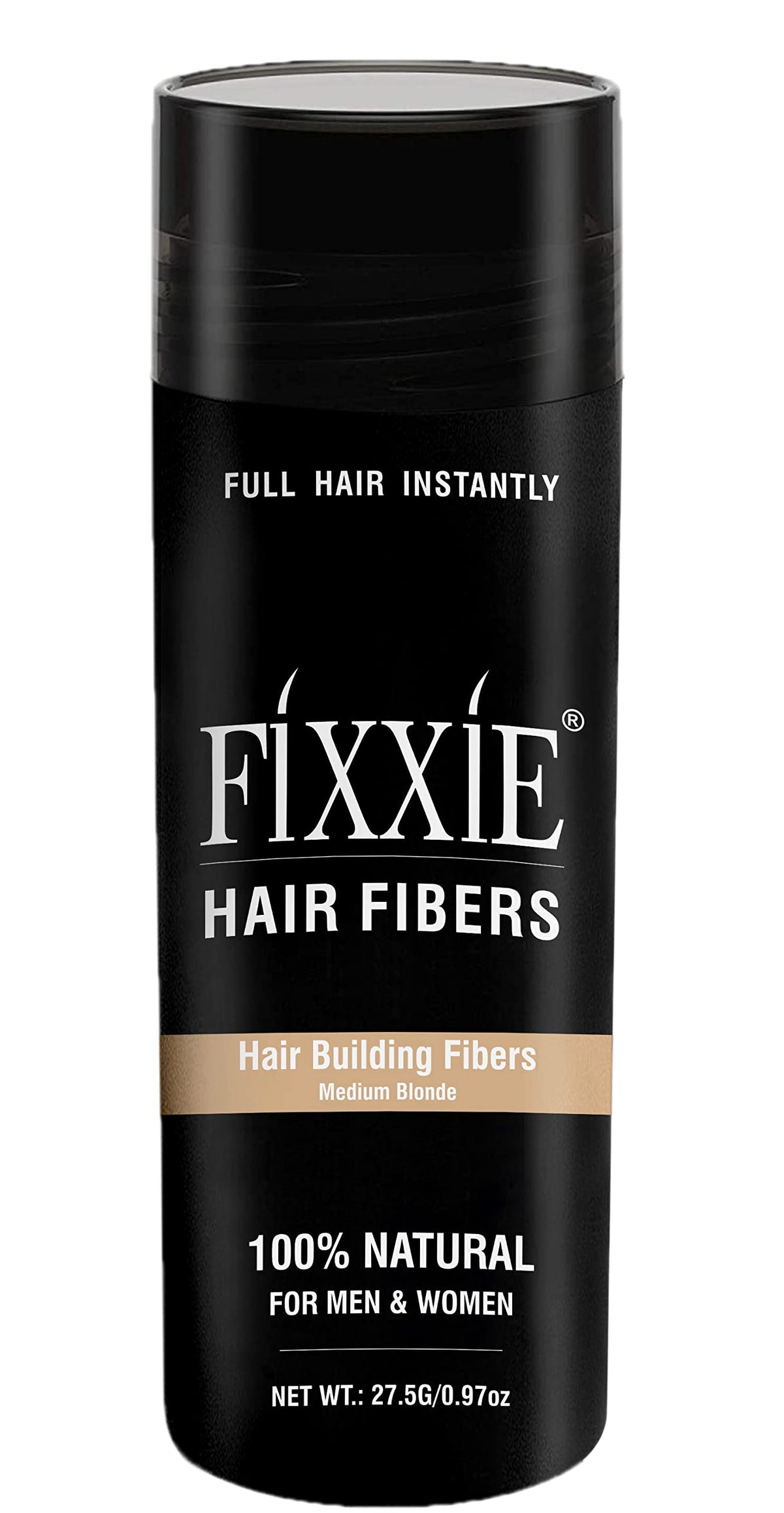 FIXXIE Hair Fibres MEDIUM BLONDE for Thinning Hair 27.5g Bottle, Hair Fibre Concealer for Hair Loss for Men and Women, Naturally Thicker Looking Hair