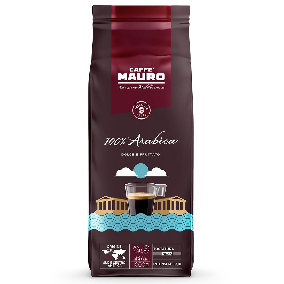 Caff? Mauro - Blend 100% Arabica - Intensity 5/10 - Coffee beans package 1 Kg