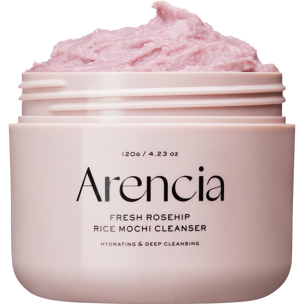 Arencia Rosehip Brightening Rice Mochi Face Cleanser & Daily Scrub - Moisturizing, Exfoliating & Deep-Cleansing - All Skin Types with Rice Powder &