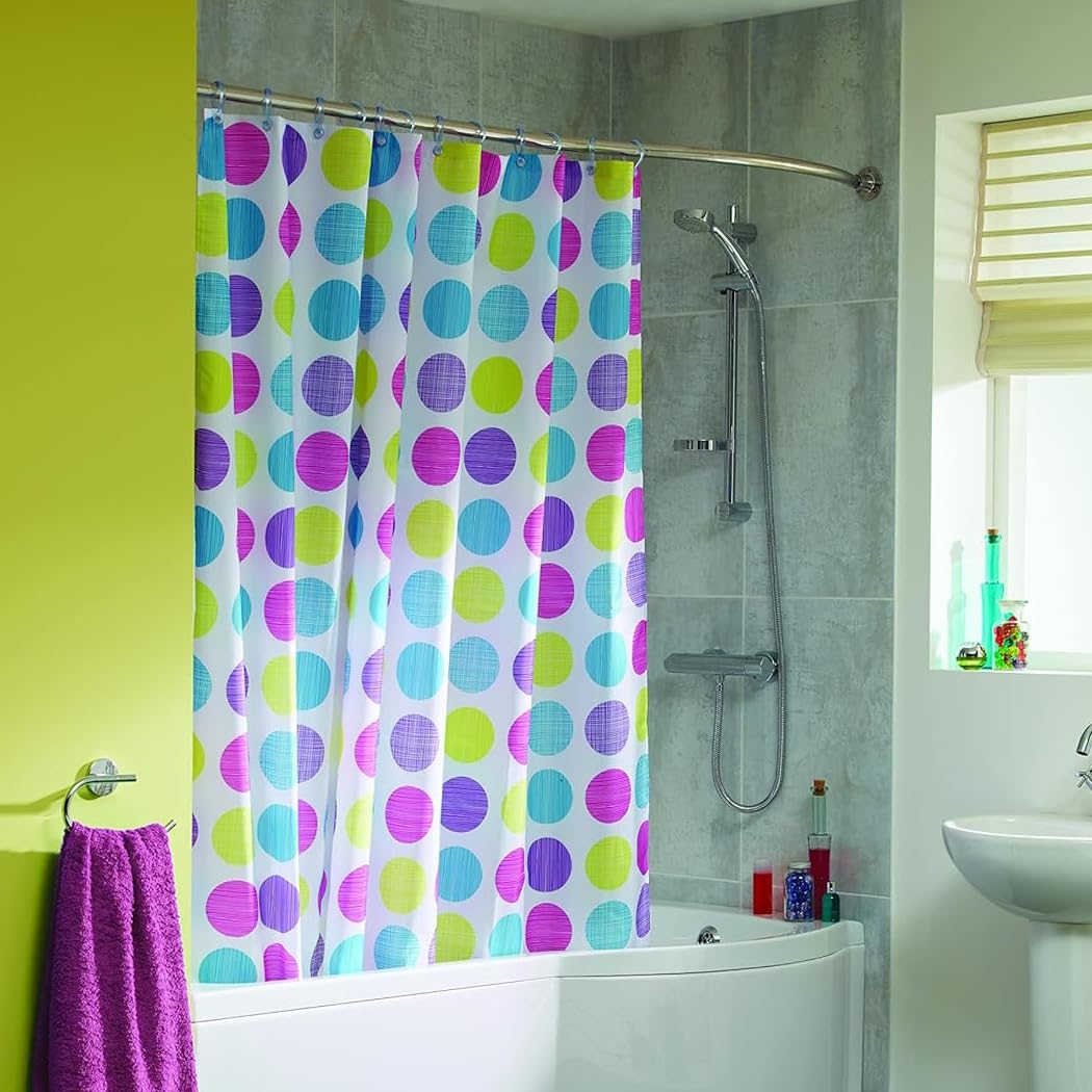 Croydex Shower Curtain, Textured Dot, 1800 x 1800mm