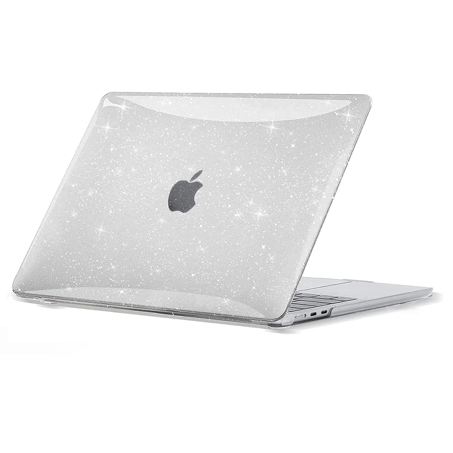 EooCoo Sparkly Case Compatible for Macbook Air 13 inch M4 M3 M2 2025 2024 2022 Release, A3240 A3113 A2681 with Touch ID, Transparent Plastic Hard