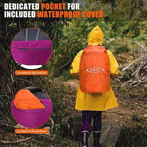 G4Free 35L Waterproof Hiking Backpack Outdoor Backpack Trekking Daypack for Camping Hiking Backpacking Climbing with Rain Cover