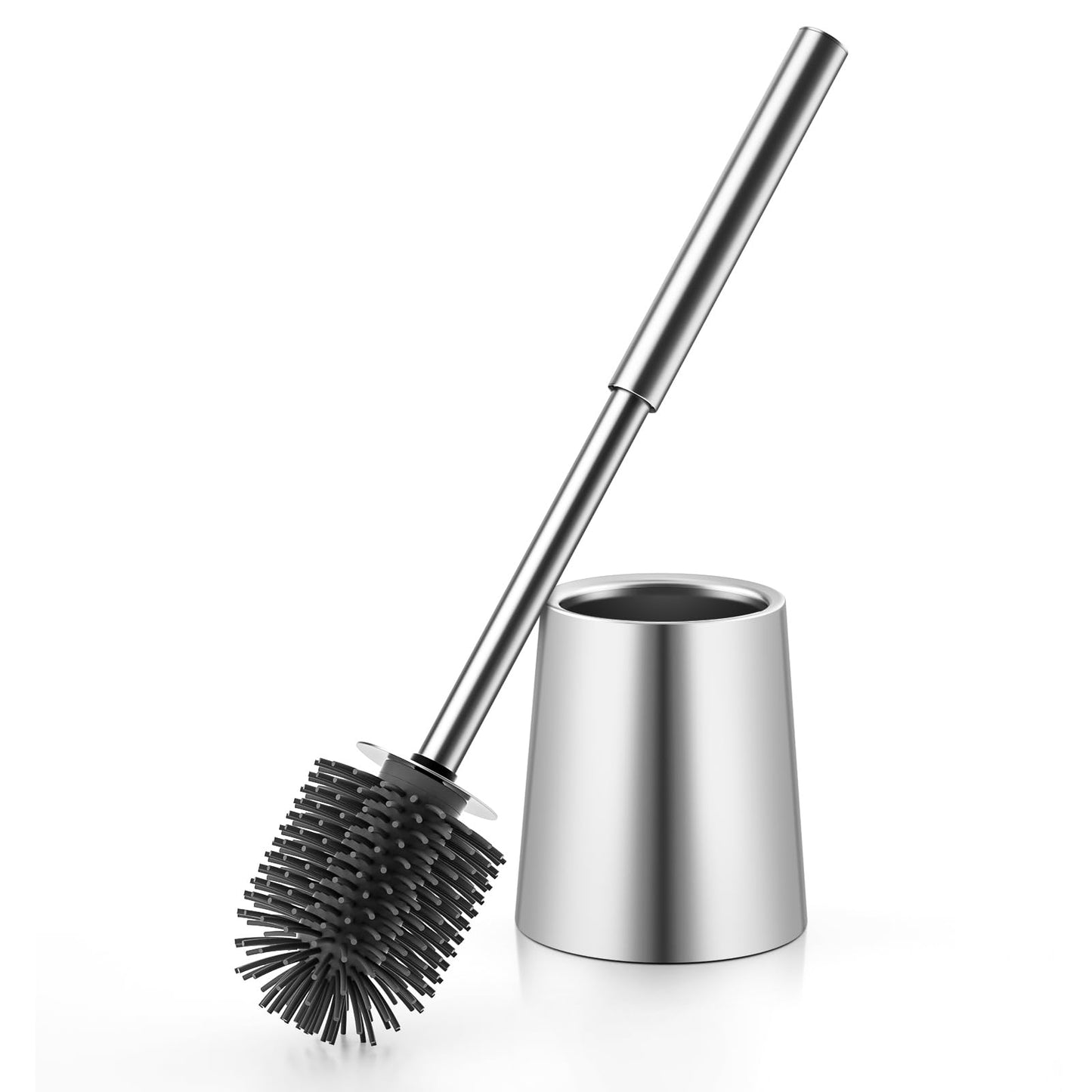 Siapapla Toilet Bowl Brush Set with 304 Stainless Steel Holder - Premium Silicone Bristles for Deep Cleaning - Reliable and Hygienic Loo Brush for