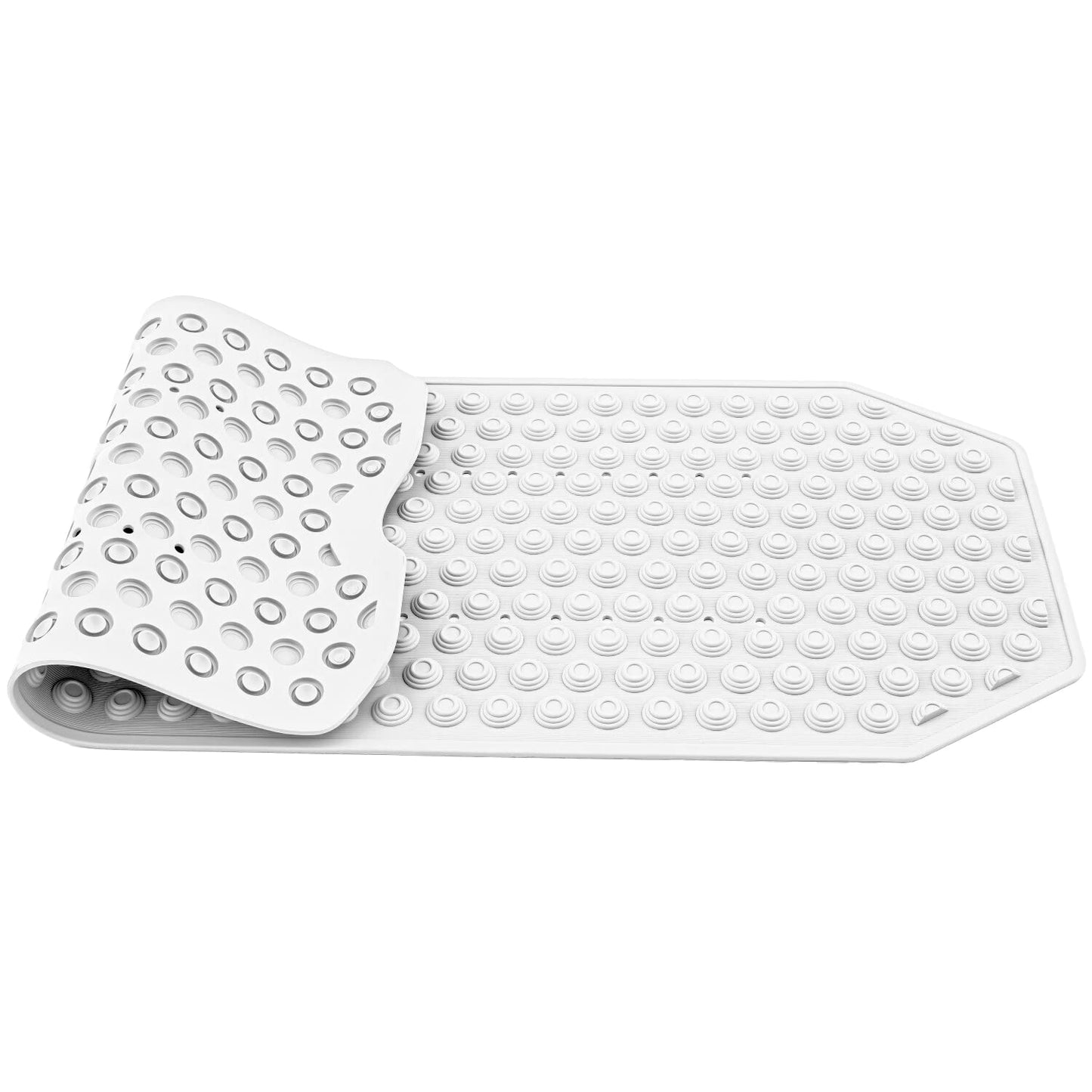 Tatkraft Secure - White Non Slip Bath Mat for Inside Shower/Bath - 40x103cm (16x40in) - Anti Mould - Durable Natural Rubber Bathtub Mat - Safety for