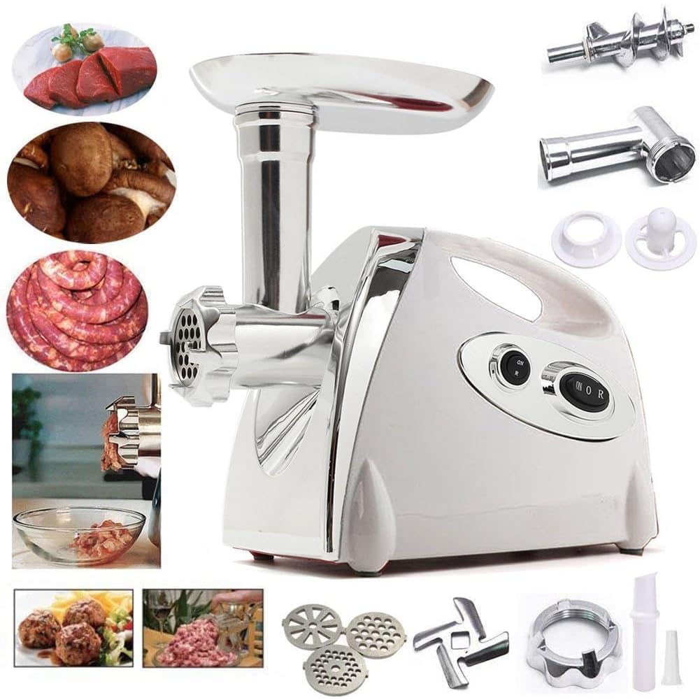 LUKVCIY Meat Grinder Electric, Mince Meat Machine 2800w, Meat Mincer and Sausage Maker Kit, 3 Slicers (Stainless Steel), Meat Grinder Machine for Home