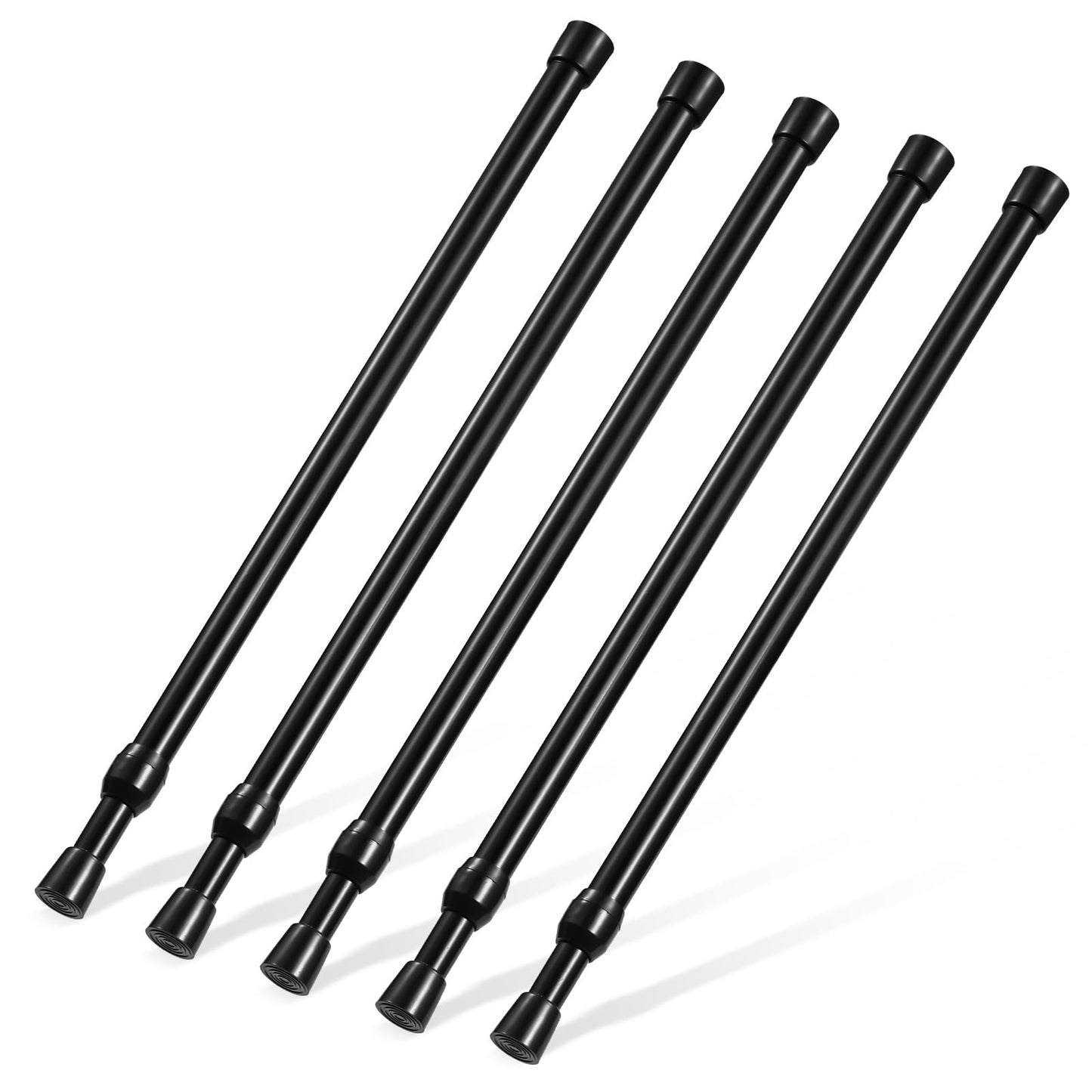 GOOWIN 40-70cm Tension Rod,5 Pcs Tension Rods for Curtains,No Drilling Spring Adjustable Small Tension Rod for Curtain,Bookshelf,Cupboard,Wardrobe