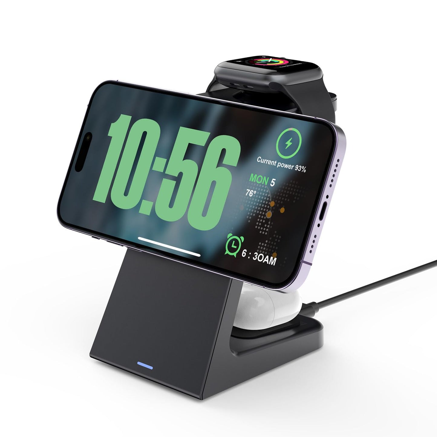 3 in 1 Wireless Charging Station for Apple, Magnetic Wireless Charger for MagSafe,15W Fast Charger Stand for iPhone 17 Pro Max/16/15/14/13/12 Series,