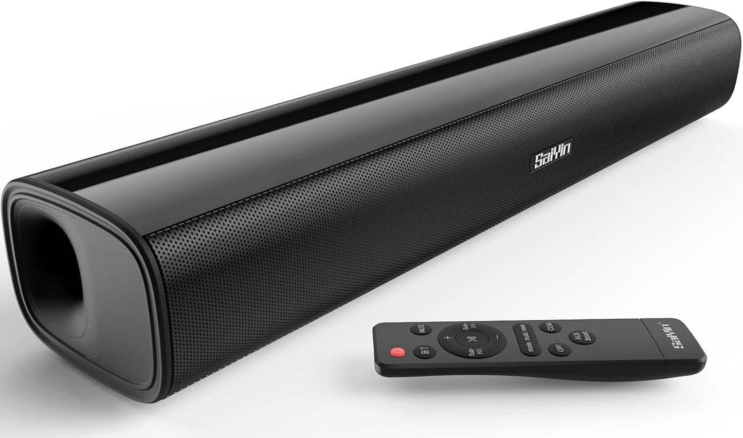 Saiyin Sound Bar for TV, 40 Watts Small Soundbar, Surround Sound System Sound Bar with Bluetooth 5.3/Optical/AUX Connection for