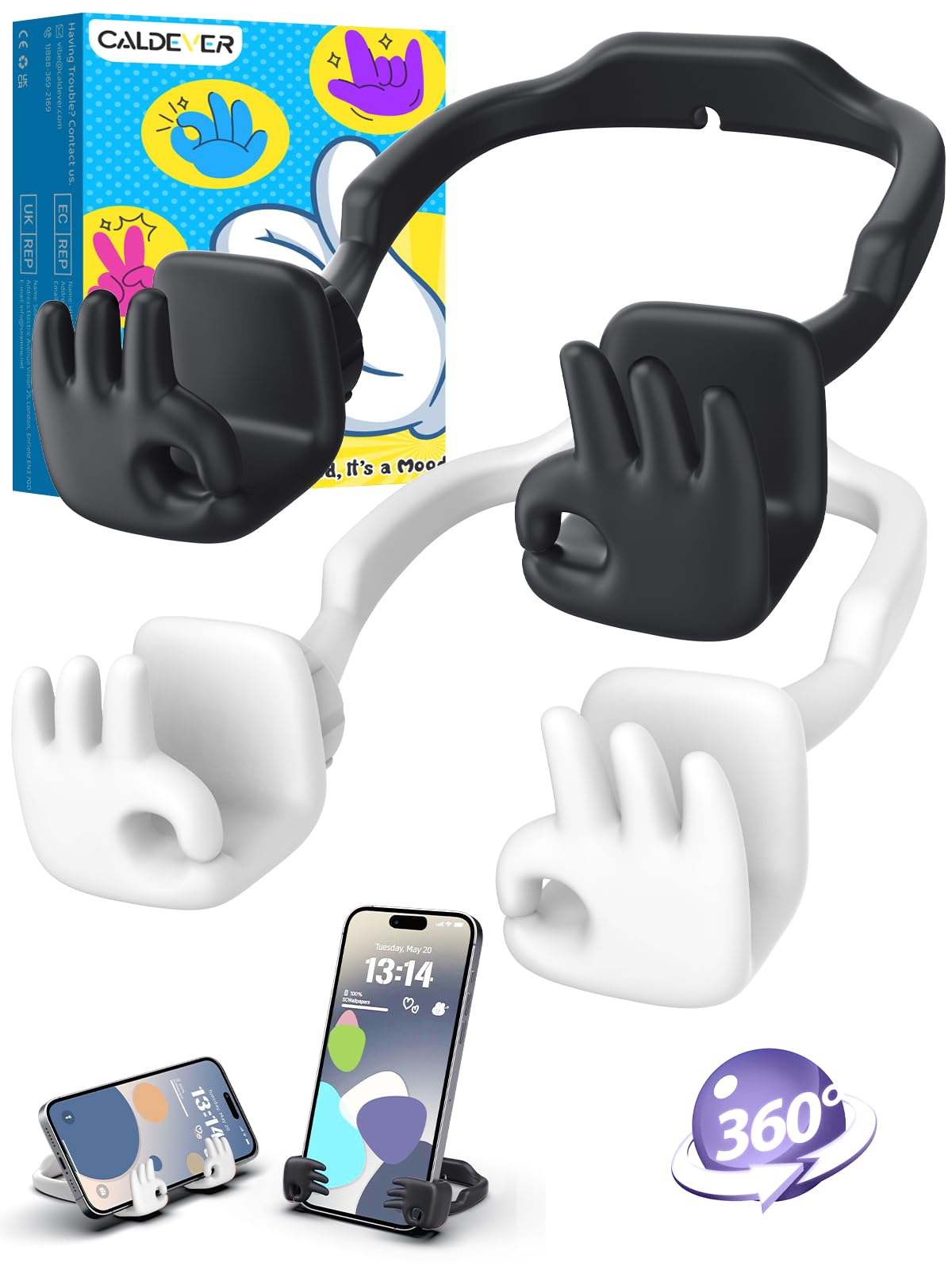 Stocking Fillers for Teenage Boys Mens Gifts: Cell Phone Stand Upgrade Adjustable OK Sign Phone Stand for Desk Kids Adults Women Birthday Funny Cool