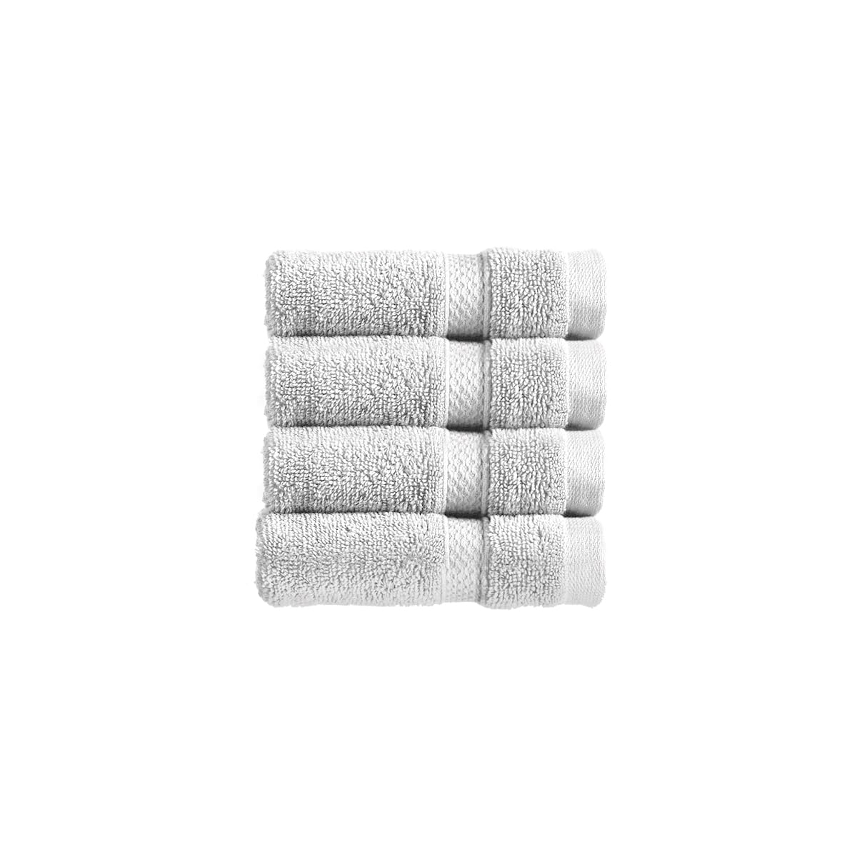 Christy Chroma Face Cloths Set | Pack of 4 | Soft Velvety Smooth Bathroom Flannels | Bold and Bright | Face and Body Wash Cloths | 100% Cotton | White