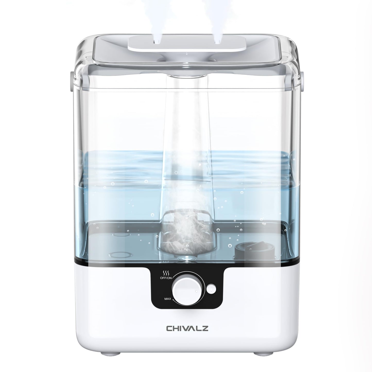 CHIVALZ Humidifier for Bedroom, 6L Cool Mist Top Fill Humidifiers for Baby Nursery and Plants, Up to 50 Hours, 26dB Quiet, Nightlight, Oil Diffuser