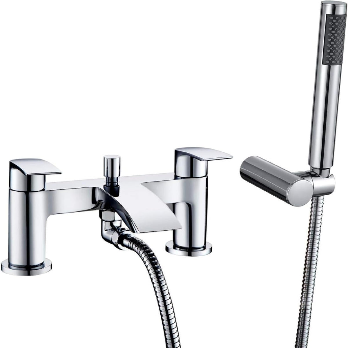 Hapilife Bath Mixer Taps Waterfall with Handheld Shower Head Bathroom Bathtub Tap with Shower Attachment Deck Mount Chrome Brass Tub Taps Monobloc