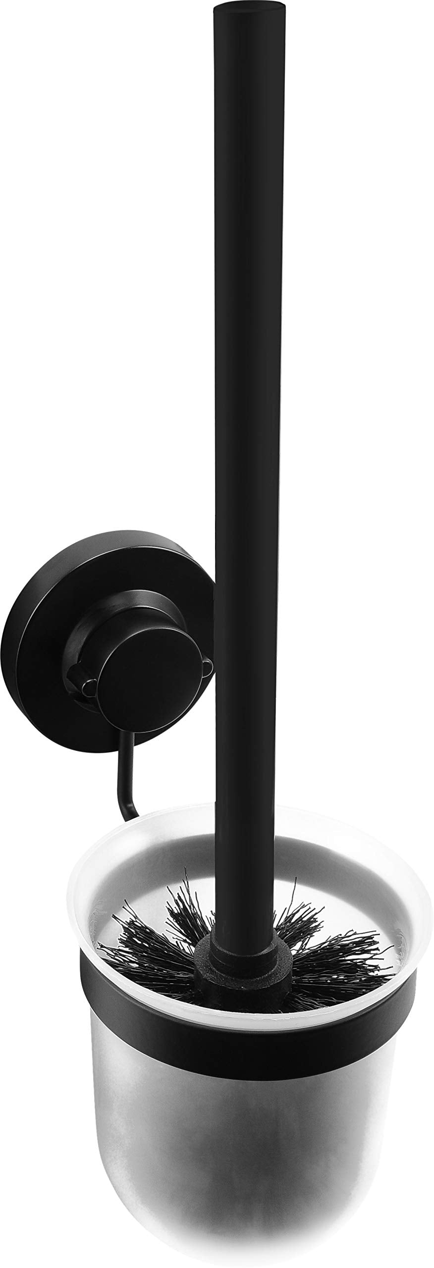 Cornat T3402671 Brush Holder Set 3 Different Attachment Options with Suction Cup, Adhesive Pad & Drilling Black Set/Toilet Accessory / T3402671