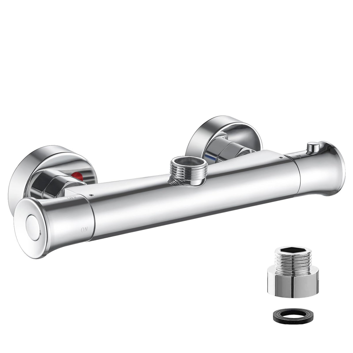 kisimixer Thermostatic Shower Mixer Bar Valve Top Outlet 3/4" BSP, Wall Mounted Shower Mixer Tap Modern, Outlet Up Bar Shower Valve with 3/4" BSP to