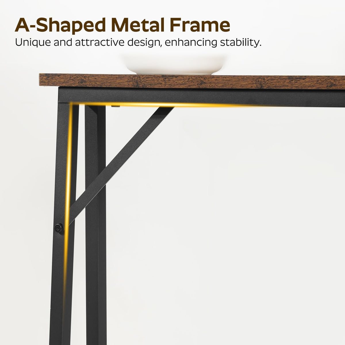 YATINEY Console Table, Set of 2, Slim Behind Sofa Table with Charging Station, Skinny Entryway Table,Metal Frame, for Living Room, Entryway, Hallway