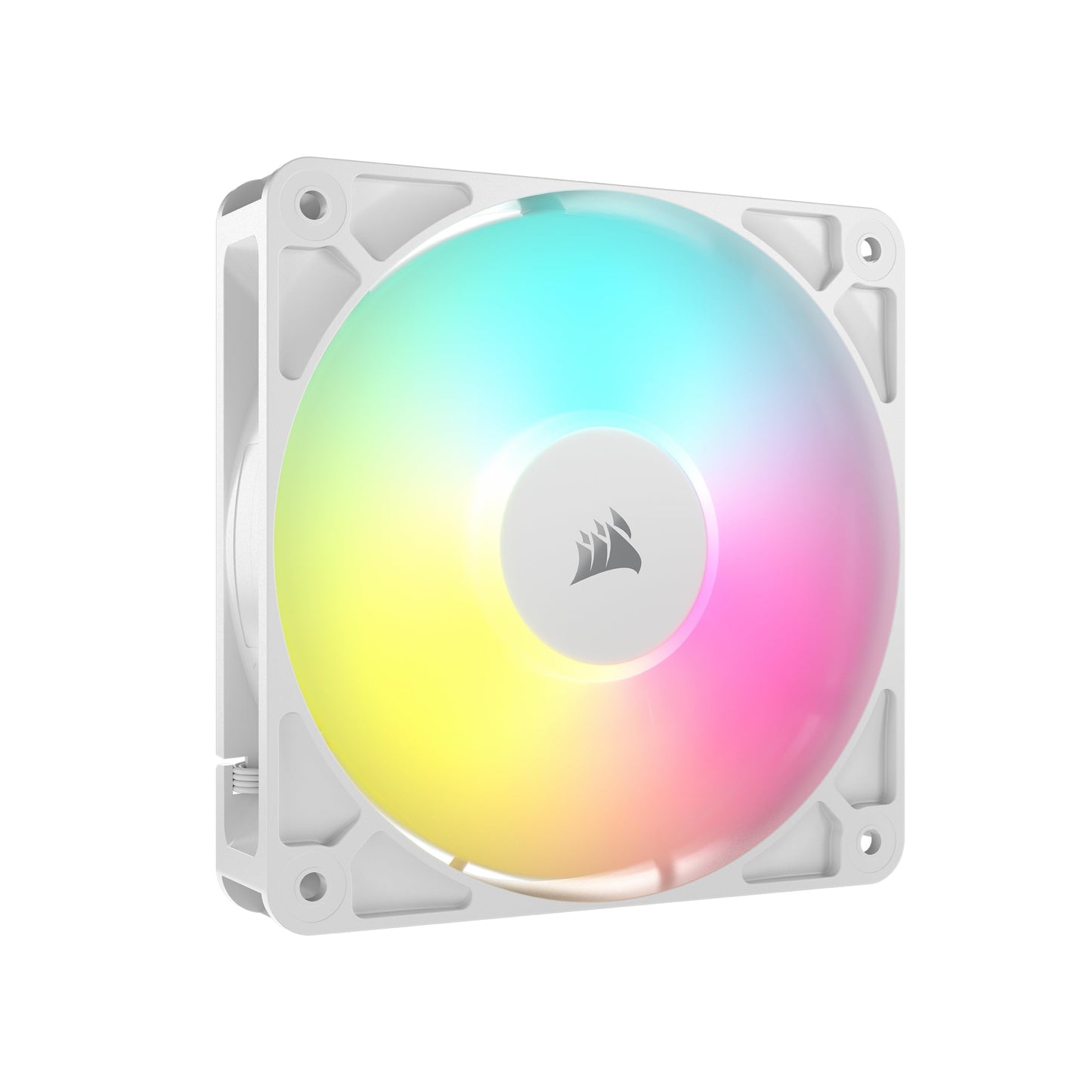 CORSAIR RS120 ARGB 120mm PWM Fan ? Daisy-Chain Connection ? Low-Noise ? Magnetic Dome Bearing ? Single Pack ? White
