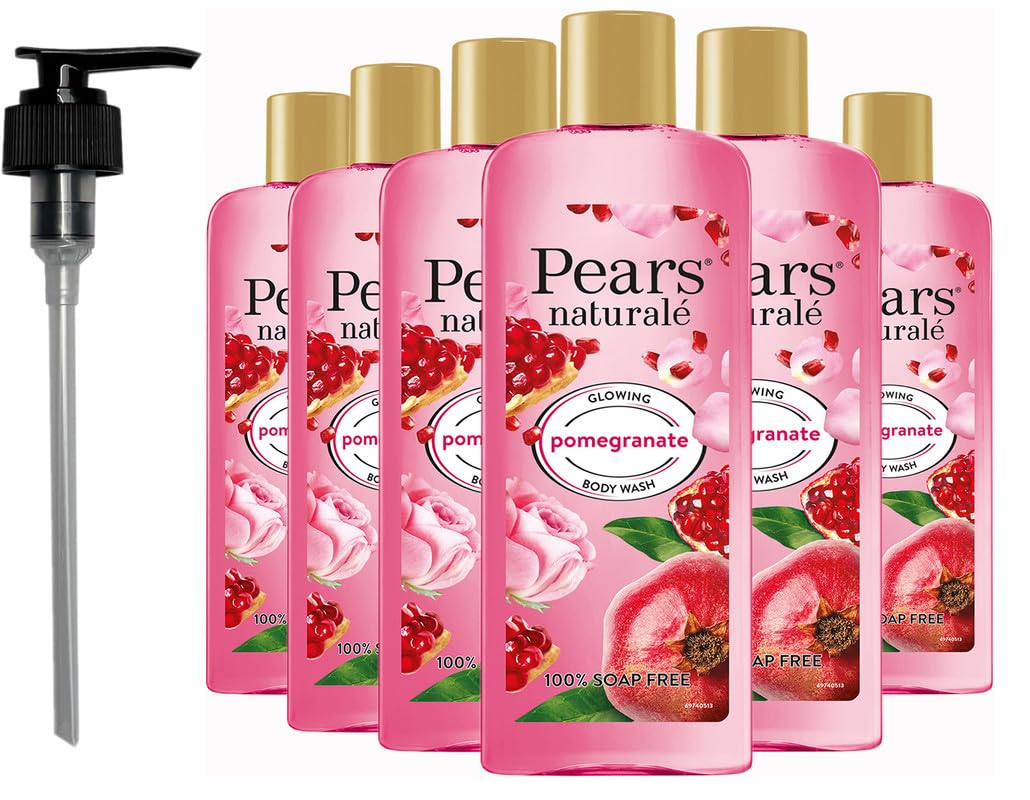 Pears Naturale Body Wash Pomegranate 250ml 6 Pack + Pump